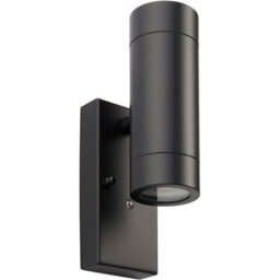 Twin Up & Down Ip44 Wall Light - Photocell Sensor - 2 X 7W Gu10 Led - Matt Black - thumbnail 3