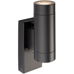 Twin Up & Down Ip44 Wall Light - Photocell Sensor - 2 X 7W Gu10 Led - Matt Black - thumbnail 4