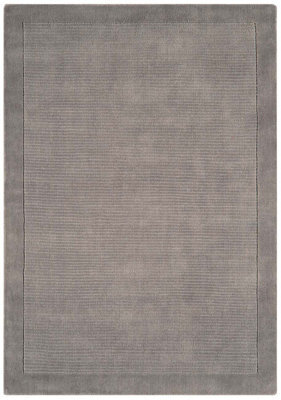 Plain Rug, Wool Rug For Bedroom, & Living Room, Easy To Clean Handmade Rug, Grey Rug For Dining Room-200Cm X 290Cm