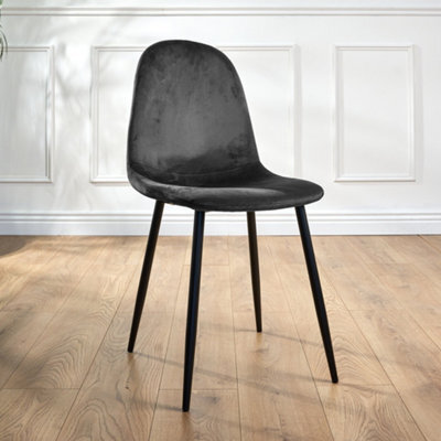 Bravich Ron Velvet Dining Chair - Grey - image 1