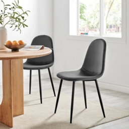 Bravich Ron Velvet Dining Chair - Grey - thumbnail 2