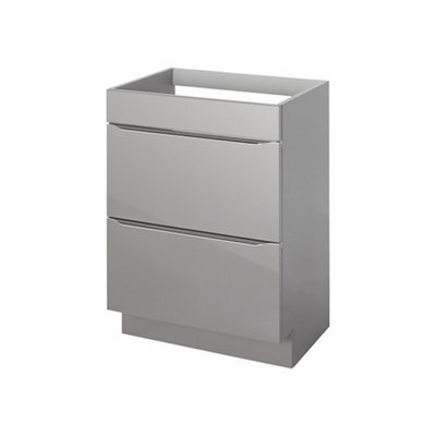GoodHome Imandra Gloss Anthracite Freestanding Bathroom Cabinet (H) 820mm (W) 600mm - image 1