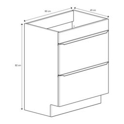 GoodHome Imandra Gloss Anthracite Freestanding Bathroom Cabinet (H) 820mm (W) 600mm - thumbnail 8