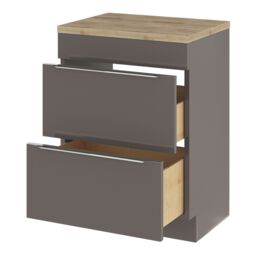 GoodHome Imandra Gloss Anthracite Freestanding Bathroom Cabinet (H) 820mm (W) 600mm - thumbnail 5