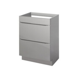 GoodHome Imandra Gloss Anthracite Freestanding Bathroom Cabinet (H) 820mm (W) 600mm - thumbnail 1