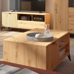 Heze Furniture Lammy Coffee Table With Storage - Artisan Oak - thumbnail 2