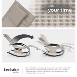 Tectake 1 Sun Lounger Taya With A Modern Design, Rocking Function And Breathable Surface - Beige - thumbnail 4