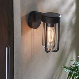 Brushed Bronze Outdoor Wall Light With Clear Glass Shade - Ip44 Rated - Led Bulb - thumbnail 3