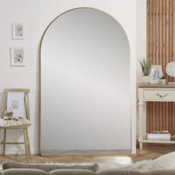 The Online Mirror Shop Liberty Mirror Arched Shape With Brushed Gold Metal Frame-H 180 X W 110 Cm For Hanging In Bedroom - thumbnail 2
