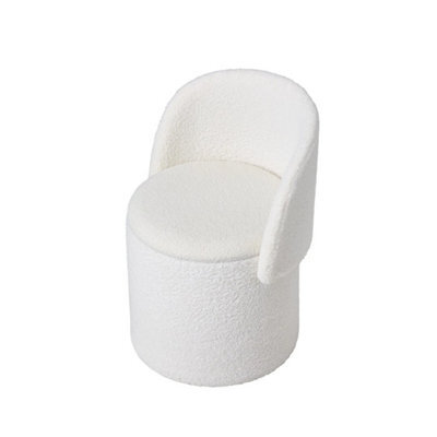 White Storage Ottoman Footstool Vanity Stool Foldable Backrest - image 1