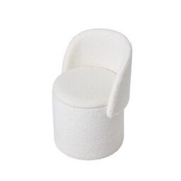 White Storage Ottoman Footstool Vanity Stool Foldable Backrest - thumbnail 1