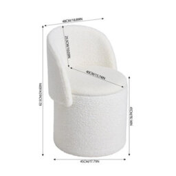 White Storage Ottoman Footstool Vanity Stool Foldable Backrest - thumbnail 2