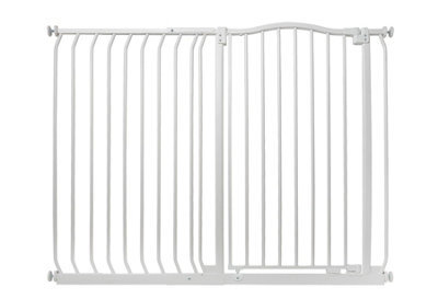 Safetots Extra Tall Curved Top Safety Gate, 125Cm - 134Cm, Matt White, Extra Tall 100Cm In Height, Pressure Fit Stair Gate - image 1