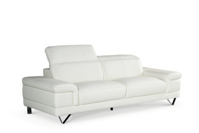 Genuine Leather White 3 Seater Sofa Chicago - image 1