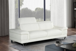 Genuine Leather White 3 Seater Sofa Chicago - thumbnail 2