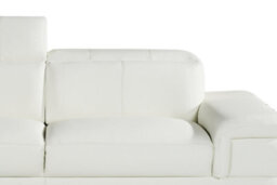 Genuine Leather White 3 Seater Sofa Chicago - thumbnail 5