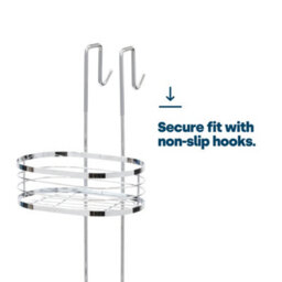 Livivo Over Shower Door Hanging Rack Chrome 3 Tier Bathroom Caddy Storage Organiser No Drill Shower Shelf - thumbnail 4