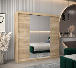 Arte York I Mirrored Sliding Door Wardrobe In  Oak Sonoma 2000mm (H)2000mm (W) 620mm (D) - Stylish And Spacious Storage Solution - thumbnail 2