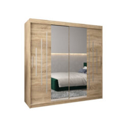 Arte York I Mirrored Sliding Door Wardrobe In  Oak Sonoma 2000mm (H)2000mm (W) 620mm (D) - Stylish And Spacious Storage Solution - thumbnail 1
