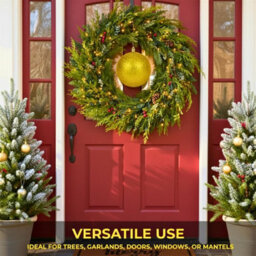 Shatchi 25Cm Dark Gold Glitter Christmas Bauble - Christmas Tree & Home Décor Ornament - thumbnail 7