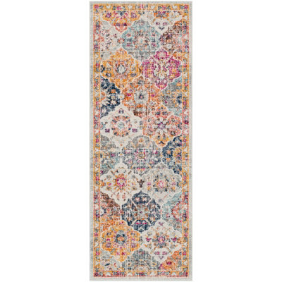 Livabliss Harput-Vintage Orange Blue Beige Grey Traditional Boho Living Dining Bedroom Rug 80 X 365 Cm Easy Care, Non Shedding - image 1