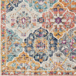 Livabliss Harput-Vintage Orange Blue Beige Grey Traditional Boho Living Dining Bedroom Rug 80 X 365 Cm Easy Care, Non Shedding - thumbnail 7
