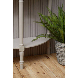 Orsina Grey Rounded Console Table For Hallway, Pine Wood Wood Table For Home And Office Décor - thumbnail 6