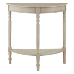 Orsina Grey Rounded Console Table For Hallway, Pine Wood Wood Table For Home And Office Décor