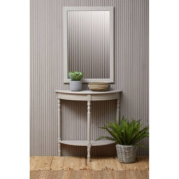 Orsina Grey Rounded Console Table For Hallway, Pine Wood Wood Table For Home And Office Décor - thumbnail 5