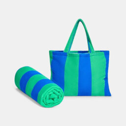 Ohs Stripes Beach Towel With Bag Quick Dry Absorbent Travel Spa - thumbnail 4