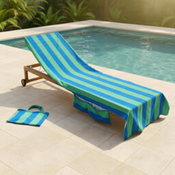 Ohs Stripes Beach Towel With Bag Quick Dry Absorbent Travel Spa - thumbnail 1