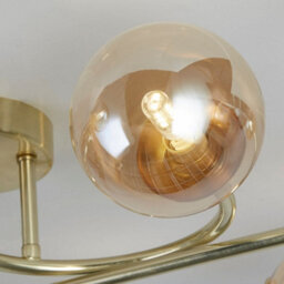 Pagazzi Lighting Pagazzi Hibben 8 Light Gold Flush Ceiling Light With Glass Shades - thumbnail 3
