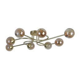 Pagazzi Lighting Pagazzi Hibben 8 Light Gold Flush Ceiling Light With Glass Shades - thumbnail 4
