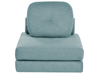 Wyld and Coco Minthome Convertible 1-Seater Sofa Bed In Mint Green Fabric - Fold-Out Single Sleeper With Removable Covers - image 1