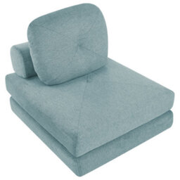 Wyld and Coco Minthome Convertible 1-Seater Sofa Bed In Mint Green Fabric - Fold-Out Single Sleeper With Removable Covers - thumbnail 7
