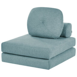 Wyld and Coco Minthome Convertible 1-Seater Sofa Bed In Mint Green Fabric - Fold-Out Single Sleeper With Removable Covers - thumbnail 4