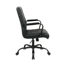 Lowarn Black Faux Leather Effect Office Chair (H)1070mm (W)580mm (D)670mm - thumbnail 4