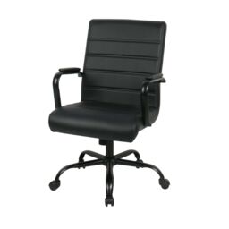 Lowarn Black Faux Leather Effect Office Chair (H)1070mm (W)580mm (D)670mm - thumbnail 2