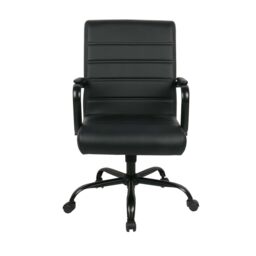 Lowarn Black Faux Leather Effect Office Chair (H)1070mm (W)580mm (D)670mm - thumbnail 3