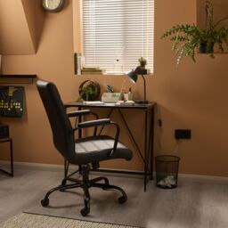 Lowarn Black Faux Leather Effect Office Chair (H)1070mm (W)580mm (D)670mm - thumbnail 7