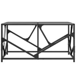 Berkfield Coffee Table With Black Glass Top 78.5X40X41 Cm Steel - thumbnail 4