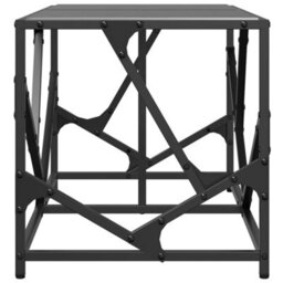 Berkfield Coffee Table With Black Glass Top 78.5X40X41 Cm Steel - thumbnail 5