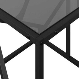 Berkfield Coffee Table With Black Glass Top 78.5X40X41 Cm Steel - thumbnail 8