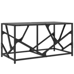 Berkfield Coffee Table With Black Glass Top 78.5X40X41 Cm Steel - thumbnail 6