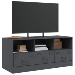 Berkfield Tv Cabinet Anthracite 99X39X44 Cm Steel - thumbnail 4