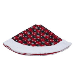 Living And Home 36 Inch Round Polyester Christmas Tree Skirt Buffalo Plaid Snowflake White Faux Fur Trim - thumbnail 5