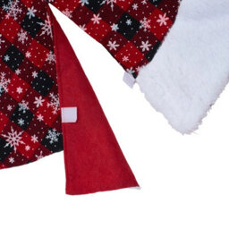 Living And Home 36 Inch Round Polyester Christmas Tree Skirt Buffalo Plaid Snowflake White Faux Fur Trim - thumbnail 7