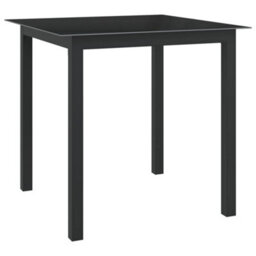 Walplus Garden Table Black 80X80X74 Cm Aluminium And Glass - thumbnail 1