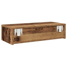 Berkfield Durable Wall Shelf With Drawers Old Wood 60X26.5X15 Cm Engineered Wood - thumbnail 6