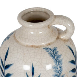 Blue Flora Amphora Jug Vase - Elegant Floral Ceramic Decor - thumbnail 3